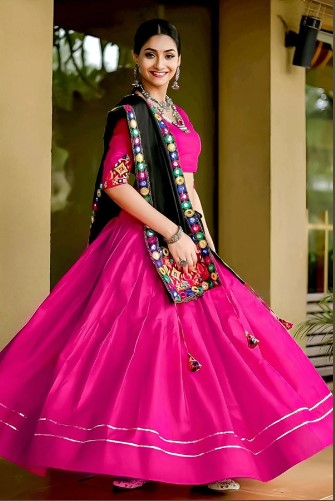 Rani Pink Gamthi Cotton Lehenga Choli